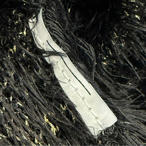 Haute Rogue Black Fuzzy Star Sweater M Glam Metallic Knit Cozy Indie Festival - Picture 8 of 9